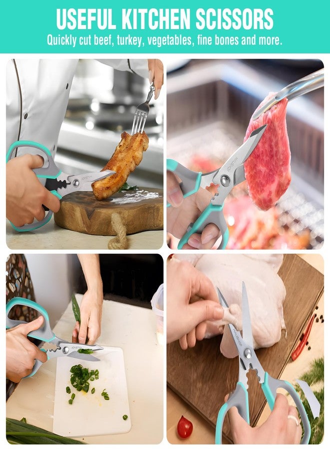 HAUSHOF Kitchen Scissors for Food, Heavy Duty Kitchen Shears, Sharp Stainless Steel Shears with Soft Grip, U-Groove Design, 8-1/4" Food Scissors for Meat, Vegetables, Fine Bones - Image 3