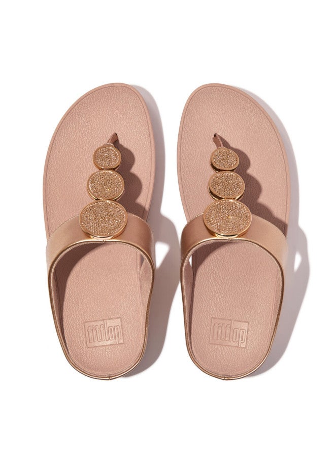 FitFlop 049-792 صندل نسائي من FITFLOP HJ1-323 صندل معدني بحلقة دائرية من Halo Bead-Circle - ذهبي وردي - Image 2