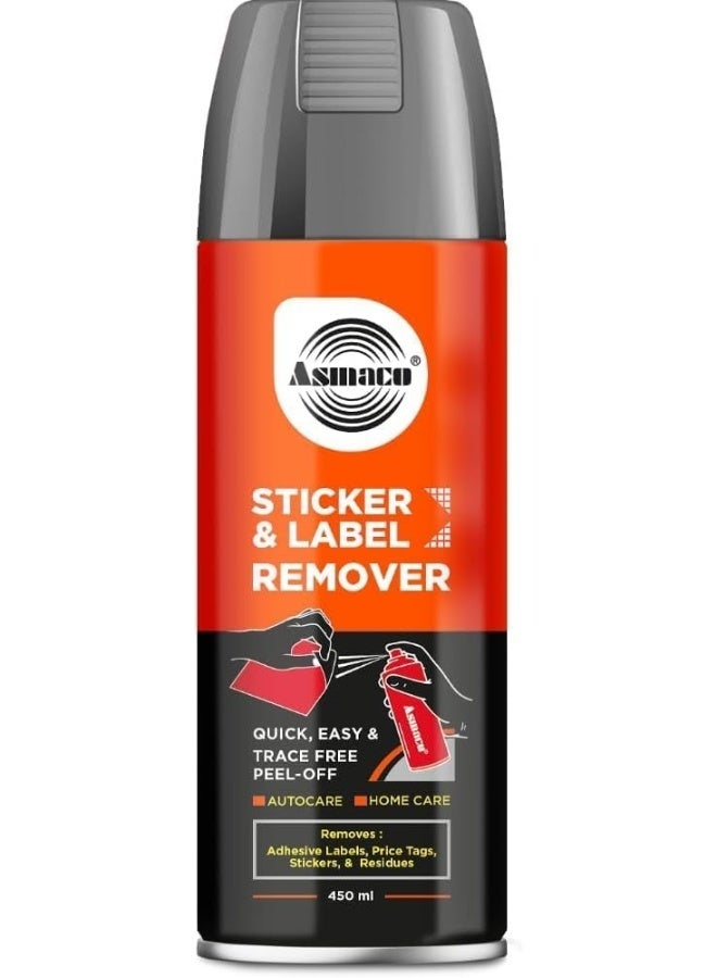 Asmaco Sticker & Label Remover â€“ 450ml Spray for Easy Removal of Stickers, Labels, Tape Residue & Adhesive Marks