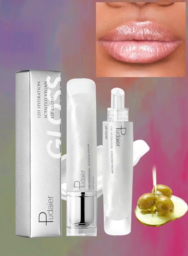 pudaier Lip Gloss Plumping Moisturizing and 12H Hydration Scented Vegan Lip Plumper Liquid Lipstick Sparkling Shiny Glossy Finish Lip Color Lifter Lip Plump Oil Gloss Lip Oil 08 - Image 1