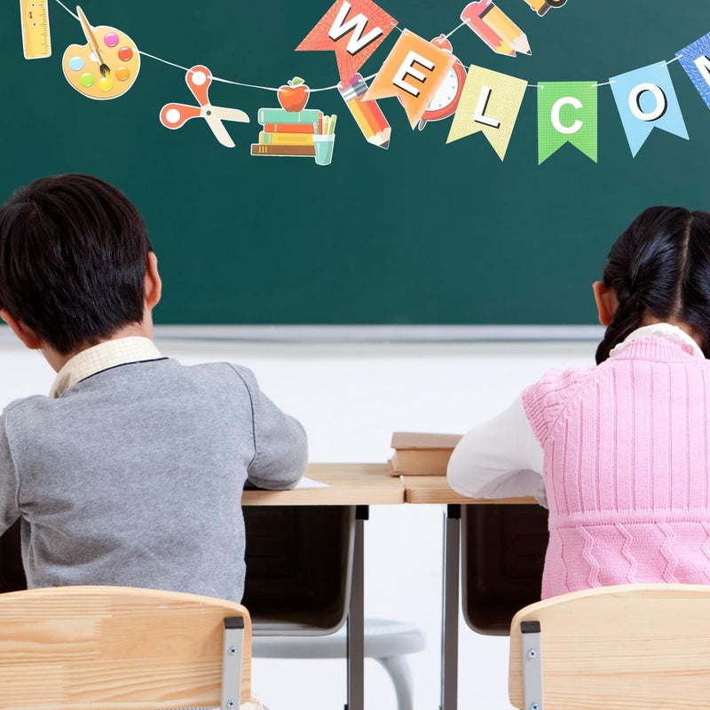Back To School Hanging Banner 2 Pieces Classroom Party Decorations Indoor Outdoor - Image 4