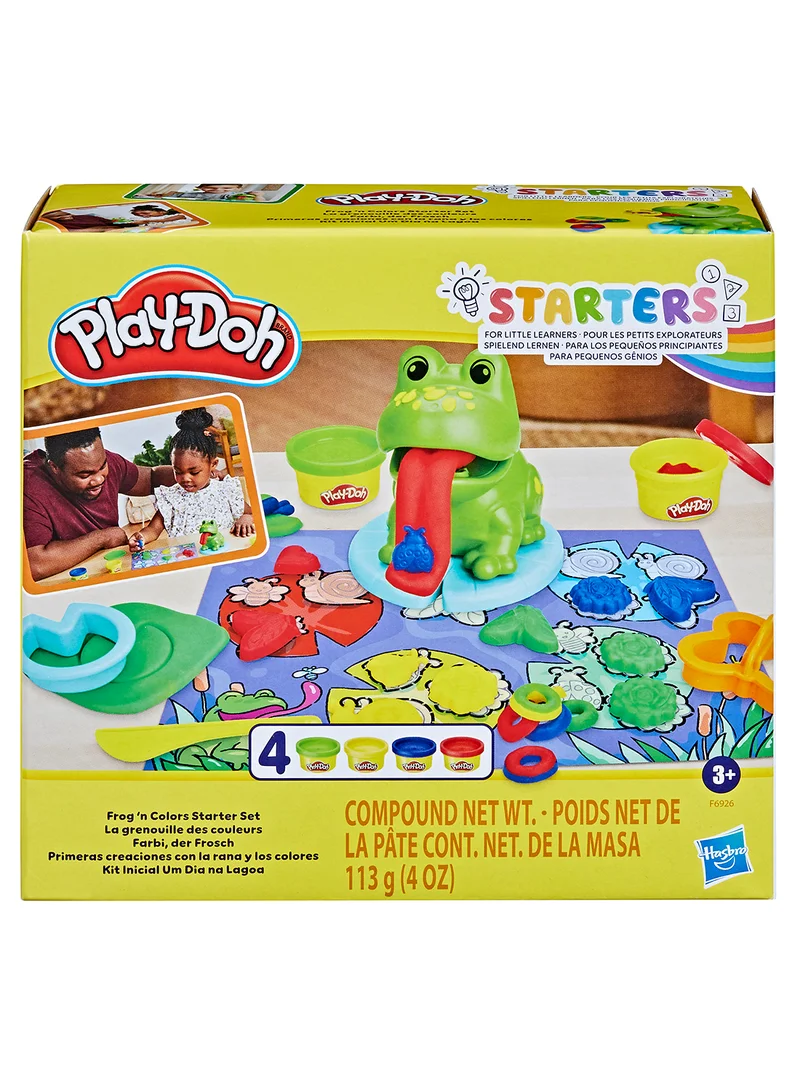 Play-Doh Frog ‘n Colors Starter Set with Playmat, Preschool Toys for 3 Year Old Girls & Boys & Up, Preschool Crafts Frog Toy & 4 Modeling Compound Colors