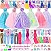 BLIJOLA 62Pcs Doll Clothes Accessories 3 Princess Wedding Gowns 2 Evening and 5 Fashion Casual Dresses 2 Tops Pants Outfits 5 Slip Dresses 2 Swimsuits 10 Shoes 10 Hangers for 115 Inch Girl Doll - Image 2