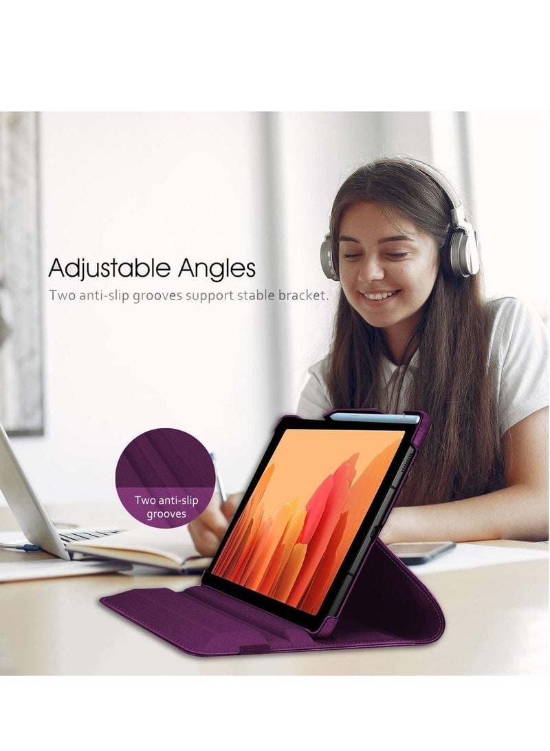 جراب Galaxy Tab A7، جراب Tab A7 2020 مقاس 10.4 بوصة، جراب ذكي من جلد البولي يوريثان يدور بزاوية 360 درجة جراب ذكي Folio Book لهاتف Samsung Galaxy Tab A7 مقاس 10.4 بوصة 2020 (SM-T500/T505/T507) (أرجواني) - Image 5