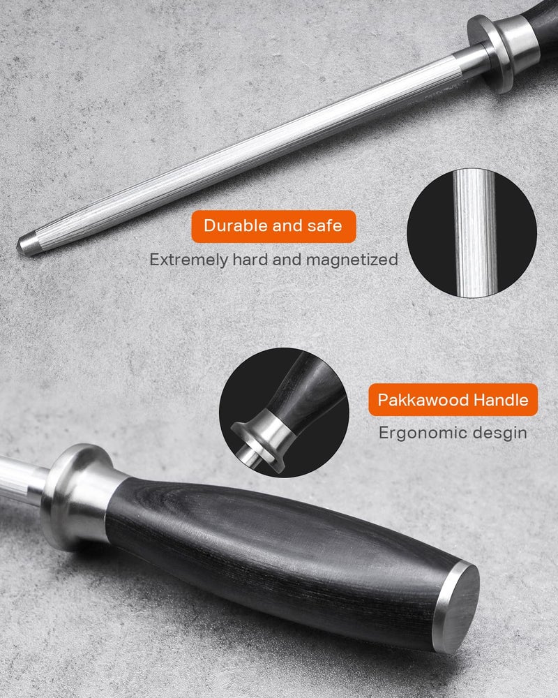 TUO Paring Knife 3.5 inch Fruit Peeling Knife Ultra Sharp Kitchen Chef Knife - German HC Steel Full Tang Pakkawood Handle - BLACK HAWK SERIES with Gift Box - Image 3