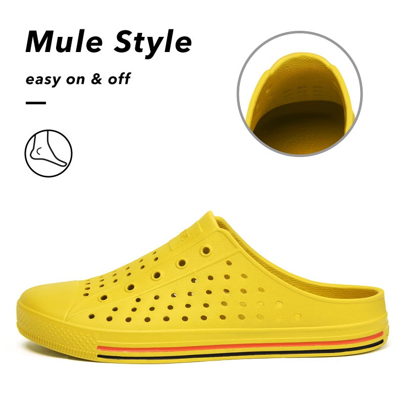 SAGUARO Women's Men's Garden Clogs Shoes Casual Slippers Unisex Quick Drying Sandals Summer Anti-Slip Beach Shoes Yellow 6.5 Women/4.5 Men - Image 5