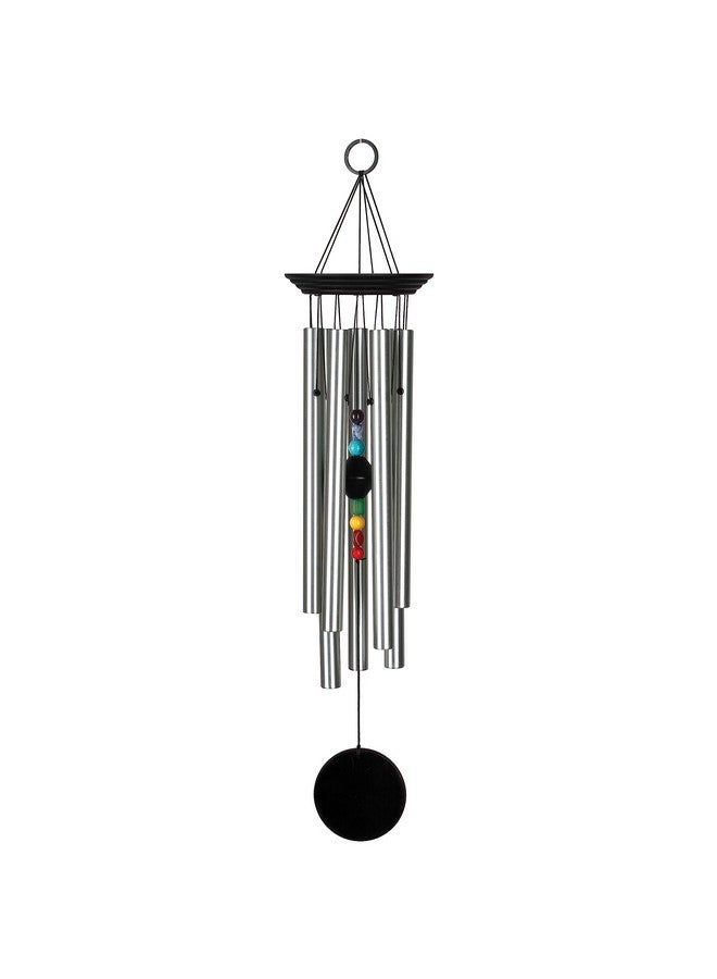 Woodstock Chimes Woodstock Chimes Signature Collection, Woodstock Chakra Chime, Large (24'') Black, Eastern Energies Wind Chimes for Outdoor, Patio, Home or Garden Décor (CC7L)  - Image 1