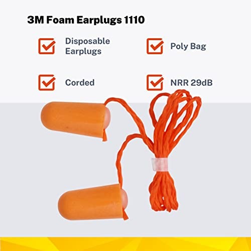 3M 1110 Ear Plugs Corded, Extra Soft, Reusable Earbuds Noise Cancellation, Soundproof Earplug Use For Underwater, Meditation, Study, Flight Travel, Sleeping, Sound Block Up To 29 Decibel (Pack of 60) - Image 2