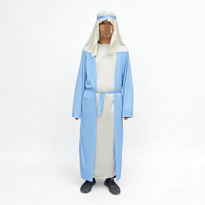 Traditional Arab Shepherd Costume for Halloween Masquerade Party, Middle Eastern Robe Outfit for Adults and Kids - Image 1