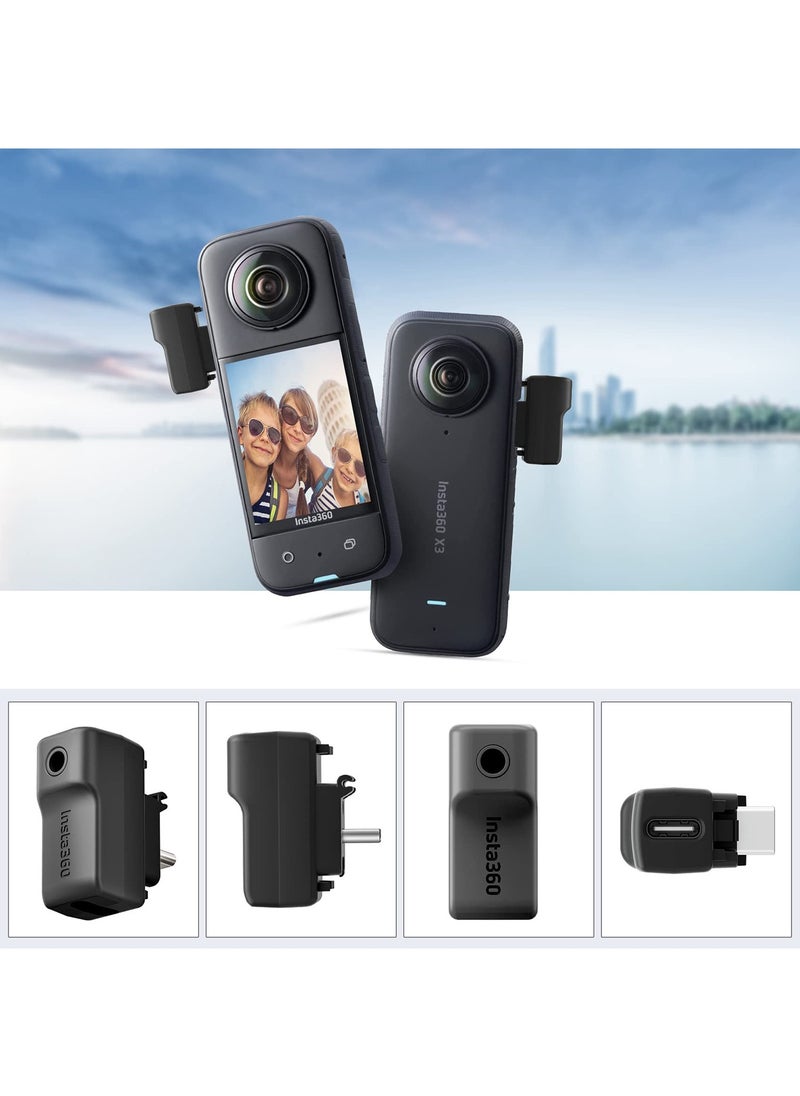 Insta360 محول ميكروفون خارجي لكاميرا Insta360 X3 مع منافذ صوت من النوع C و3.5 مم ودعم الشاحن والتسجيل لملحقات Insta360  - Image 5