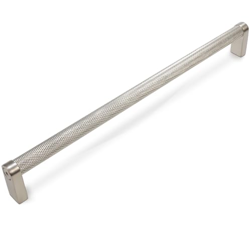 POVEFONK 6 Pack 10 Inch Brushed Satin Nickel Kitchen Cabinet Handles Knurled Cabinet Pulls Silver Drawer Pulls Kitchen Cabinet Hardware Handles Drawer Pulls Dresser Handles - Image 1