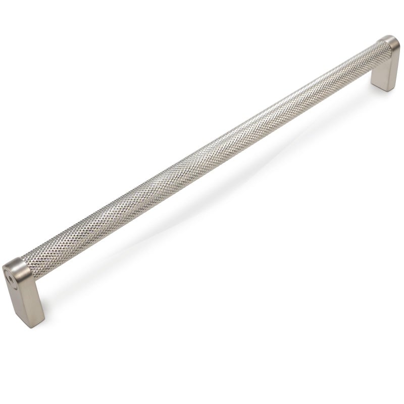 POVEFONK 6 Pack 10 Inch Brushed Satin Nickel Kitchen Cabinet Handles Knurled Cabinet Pulls Silver Drawer Pulls Kitchen Cabinet Hardware Handles Drawer Pulls Dresser Handles - Image 2