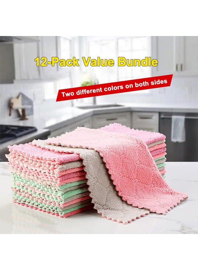 Gartmost Microfiber Cleaning Cloth,12 Pack Cleaning Rags, Cleaning Towels with 3 Color Assorted, 10X10 inch(Gray/Purple/Pink) - Image 5