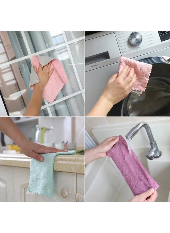 Gartmost Microfiber Cleaning Cloth,12 Pack Cleaning Rags, Cleaning Towels with 3 Color Assorted, 10X10 inch(Gray/Purple/Pink) - Image 4