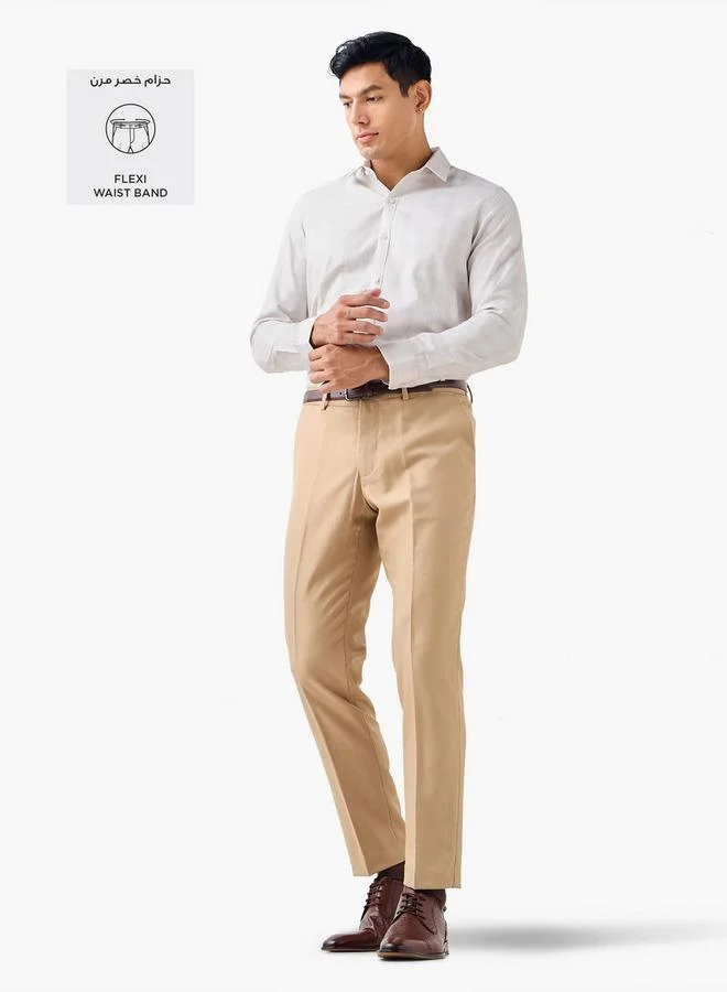سبلاش فيڤ Slim Fit Flexi Waist Formal Trousers with Pockets