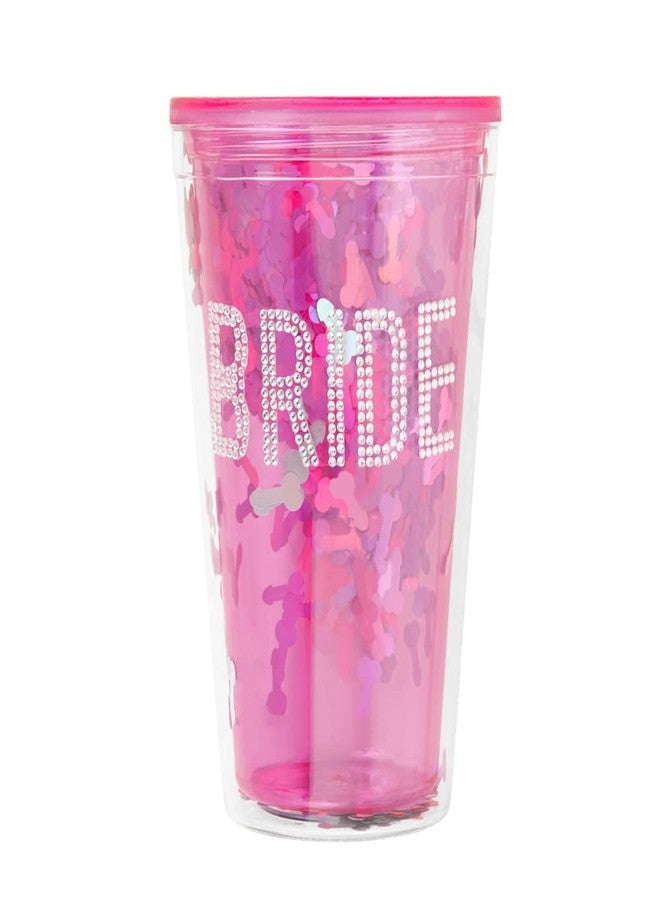 xo, Fetti Bachelorette Party Bride Confetti Tumbler Cup - Bridal Shower, Engagement Party Decoration and Bride To Be Gift - Image 1