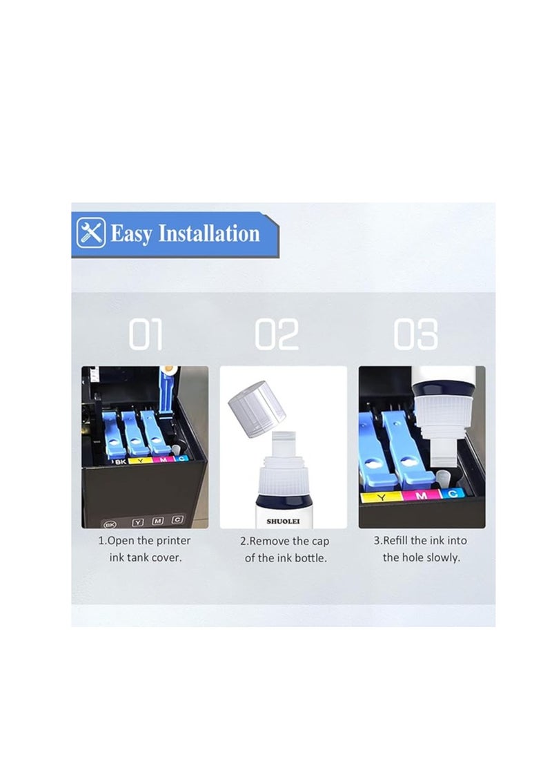 Terabyte 673 for EcTanke for EPSN Pack of 6 (M C Y LC L,M BK) for Printer L800 L805 L810 L850 L1800  - Image 5