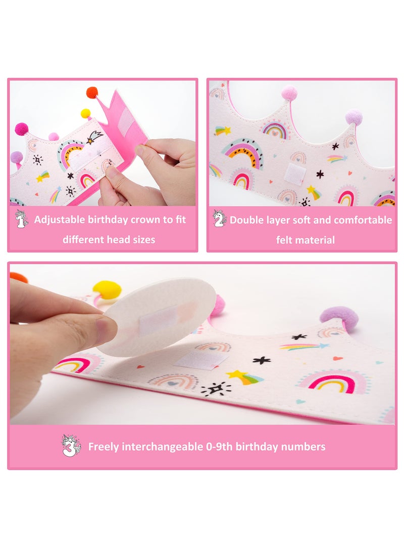 Adjustable Rainbow Unicorn Birthday Crown for Kids, Perfect for 0-9 Years Old Birthday Parties, Happy Birthday Hat and Decoration for Celebrating Special Moments. - Image 4