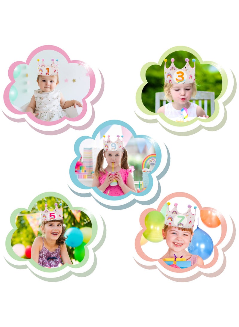 Adjustable Rainbow Unicorn Birthday Crown for Kids, Perfect for 0-9 Years Old Birthday Parties, Happy Birthday Hat and Decoration for Celebrating Special Moments. - Image 5