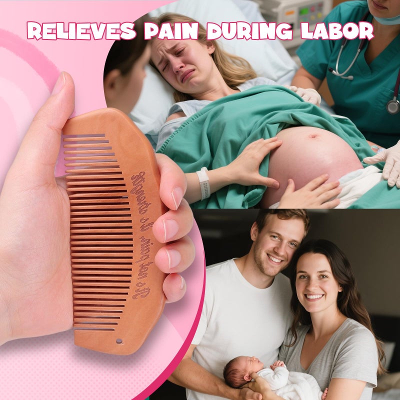 OAKDOLCHE Birth Comb & Massage Roller Ball Kit for Women Labor and Delivery Essentials, Wooden Labor Comb Pregnancy Must Haves, Designed for Expectant Moms - Image 4