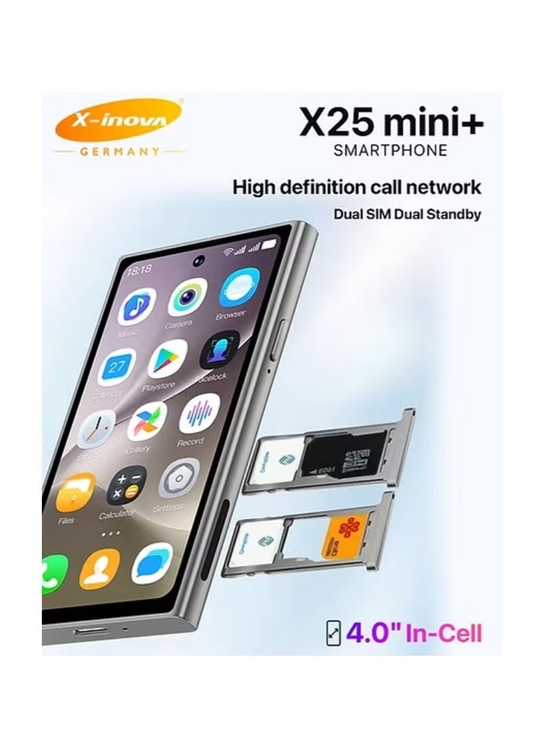 X-Inova X25 Mini+ 4-Inch Compact Android Smart Phone | 4GB RAM 64GB Storage | 13MP Ultra Clear Rear Camera | Dual SIM 4G LTE | Face Unlock | Lightweight Pocket Mobile Phone – Black  - Image 2