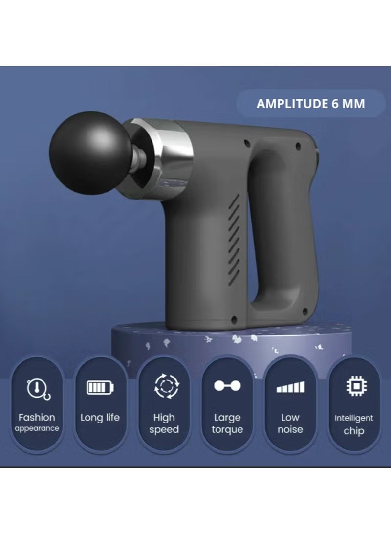 Professional Fascial Gun Massager with 4 Heads - Portable Deep Tissue Percussion for Athletes & Pain Relief - Image 4