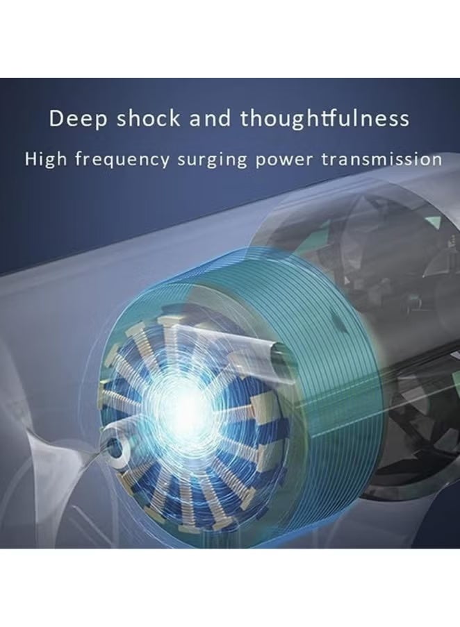 Professional Fascial Gun Massager with 4 Heads - Portable Deep Tissue Percussion for Athletes & Pain Relief - Image 3