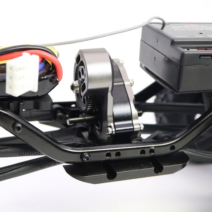 FACCNOY Aluminium 21 Overdriven Billet Transmission Gearbox for 124 RC Crawler Axial SCX24 Deadbolt C10 JLU Gladiator Bronco Upgrades Black - Image 5