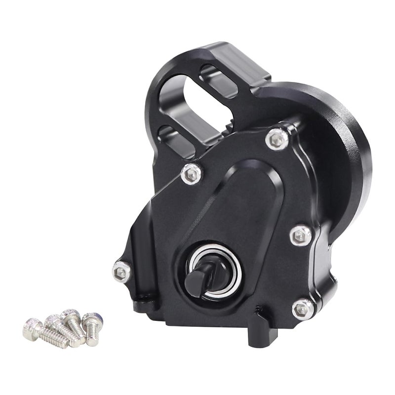 FACCNOY Aluminium 21 Overdriven Billet Transmission Gearbox for 124 RC Crawler Axial SCX24 Deadbolt C10 JLU Gladiator Bronco Upgrades Black - Image 3