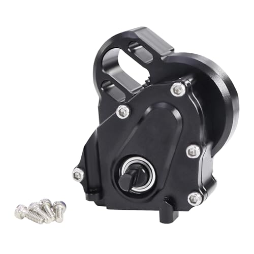 FACCNOY Aluminium 21 Overdriven Billet Transmission Gearbox for 124 RC Crawler Axial SCX24 Deadbolt C10 JLU Gladiator Bronco Upgrades Black - Image 1