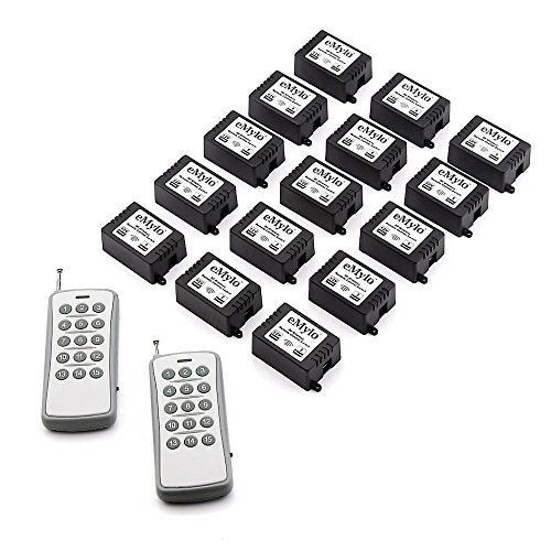 eMylo مفتاح تحكم عن بُعد تلقائي DC 12v 15 X 1 قناة eMylo بدون أسلاك مفتاح لحظي 433Mhz مرسل ريلاي لاسلكي مع مستقبل، مفتوح عادة - Image 1