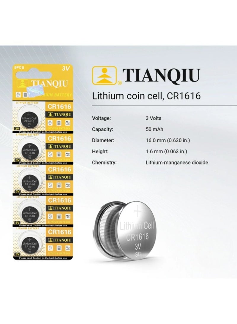 TIANQIU 5-Pieces Tianqiu CR1616 Lithium 3V Batteries  - Image 2