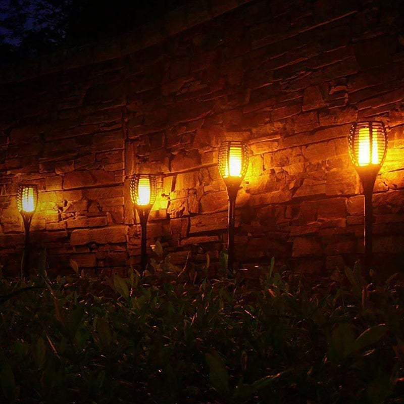 Solar outdoor inductive plug-in decorative LED flame landscape lamp 4pcs 12LED Mini torch lamp 4 PCS - Image 4