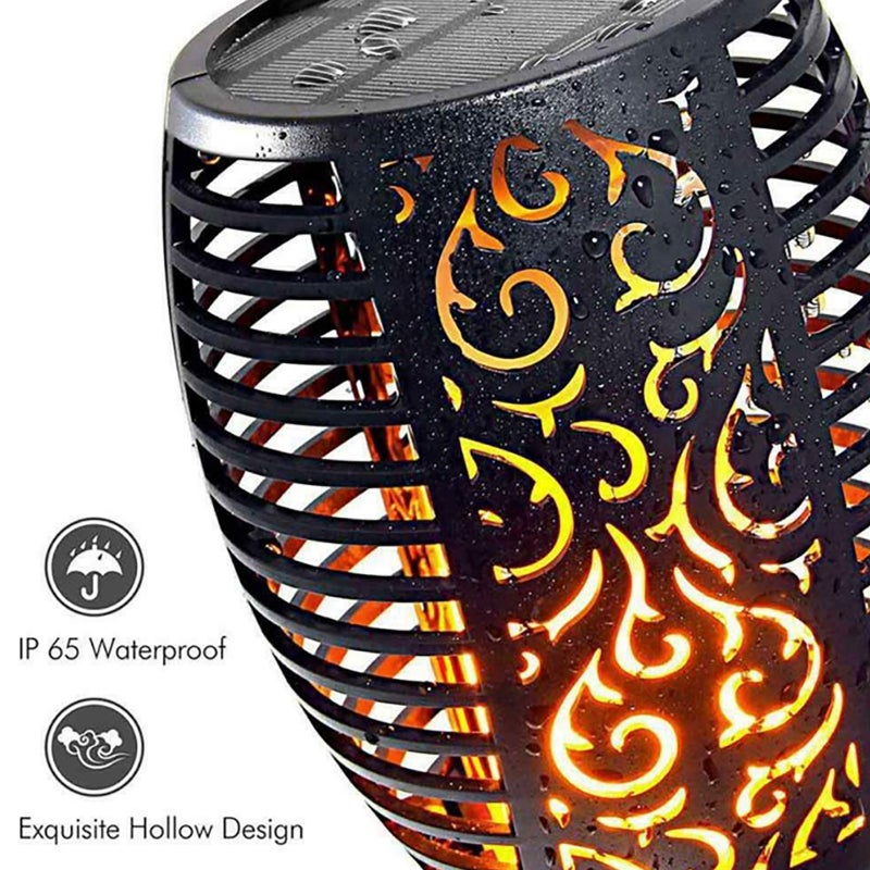 Solar outdoor inductive plug-in decorative LED flame landscape lamp 4pcs 12LED Mini torch lamp 4 PCS - Image 2