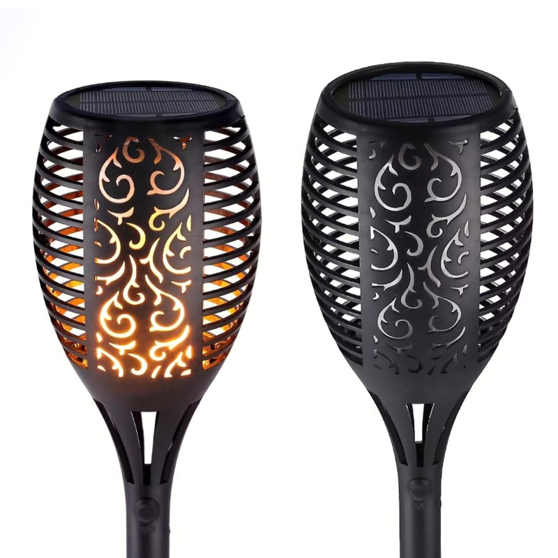 Solar outdoor inductive plug-in decorative LED flame landscape lamp 4pcs 12LED Mini torch lamp 4 PCS - Image 1