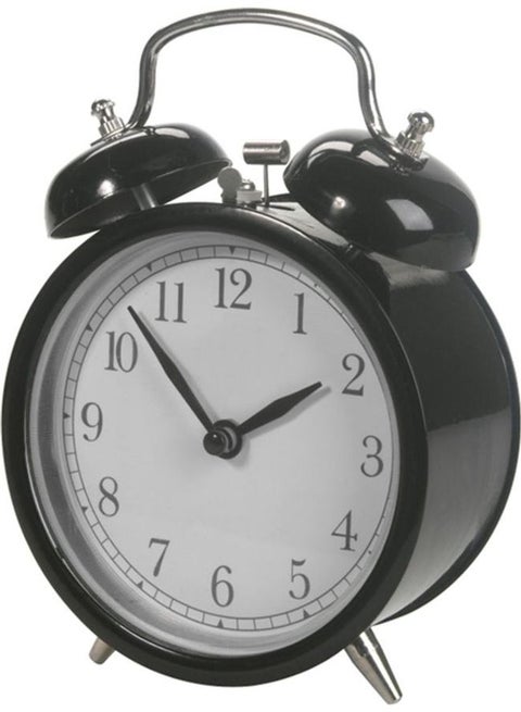 Analog Table Clock Black 10x6x14cm