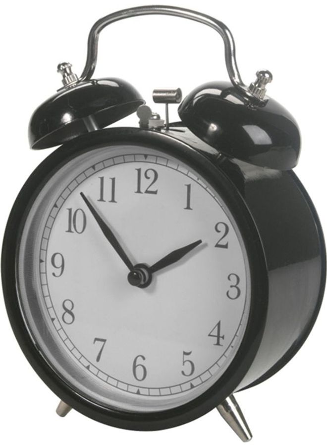 Analog Table Clock Black 10x6x14cm