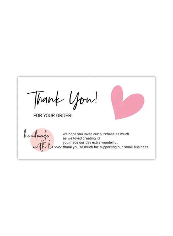 30 Sheets Pink Coated Paper Thank You Cards Matte Finish Handmade Gorgeous Thanks Business Card Gift Decorations Minimalist Design Perfect For Small Businesses Elegant Stationery Smooth Texture - Image 4