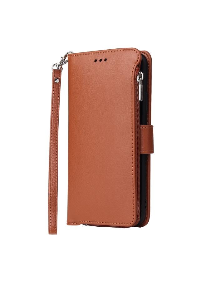 اس-توب جراب لهاتف Samsung Galaxy A40 مصنوع من الجلد بسحاب من الألياف الدقيقة مع إمكانية التقليب الأفقي - Image 2