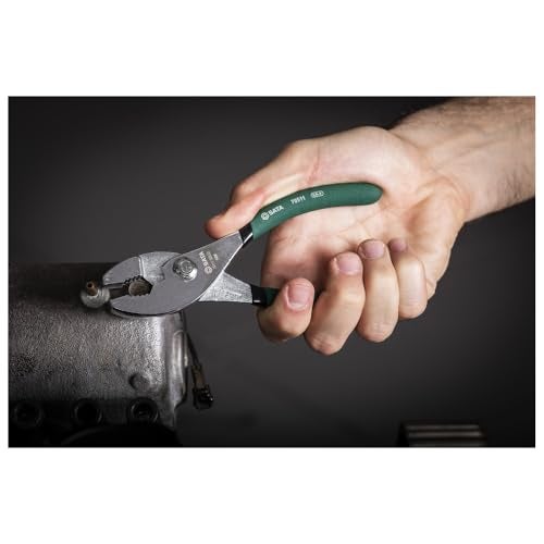 SATA 6-Inch Slip-Joint Pliers, Chrome Vanadium Steel Body, with Green Handles and Rivet Joint Assembly - ST70511ST - Image 3