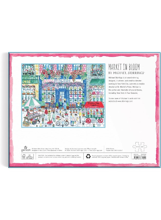 Galison Michael Storrings Market in Bloom 2000 Piece Puzzle  - Image 5