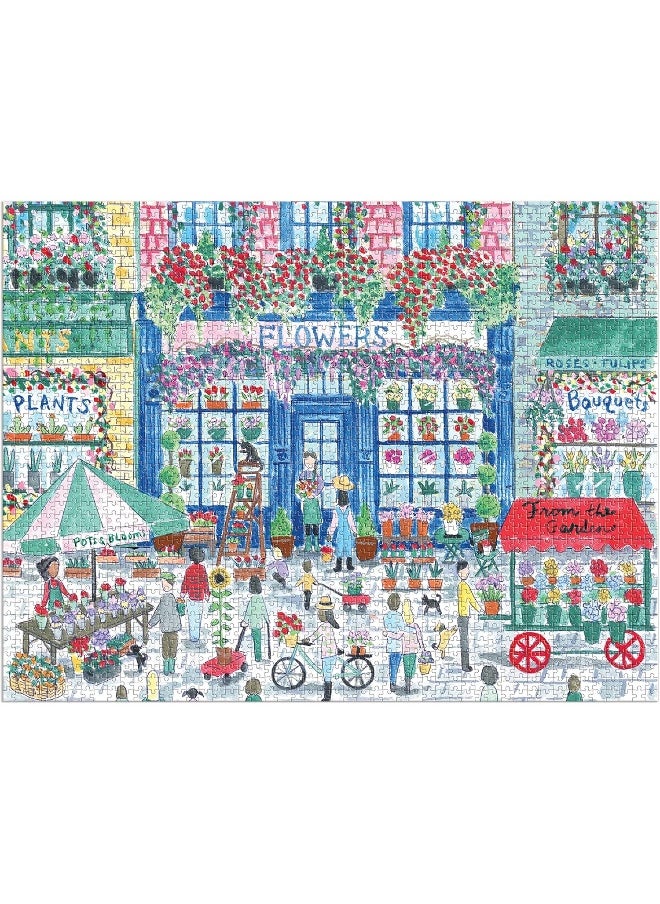 Galison Michael Storrings Market in Bloom 2000 Piece Puzzle  - Image 2