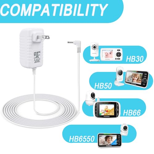 liangxinyun 20FT Baby Monitor Charger Cable for HelloBaby HB66, HB50, HB6550,HB6560,HB6339, HB6336, HB6250, HB40 Baby Monitor K05S050100U,5V Replacement Charging Cable Power Extension Cable - Image 2