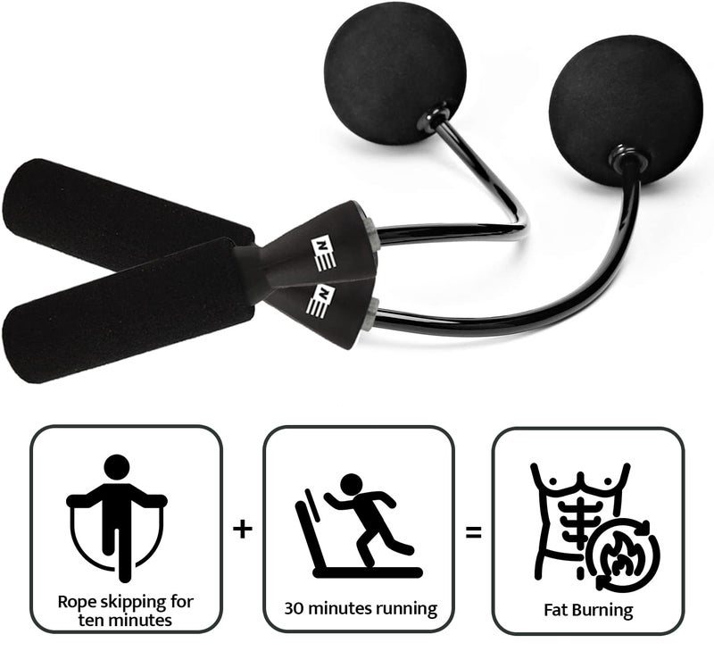 WOD Nation حبل قفز بدون حبل مع وزن من WOD Nation للرجال - حبل قفز قابل للتعديل بدون حبل مع كرات وزن وعداد رقمي - معدات لياقة بدنية وكاليسثينيكس - أسود، مقبض سيليكون وEVA - Image 4