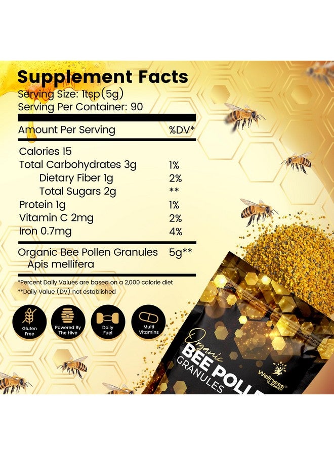 WELLNESS LABSRX Bee Pollen Granules Organic, 1 Lbs. - Bee Pollen for Women, Keto-Friendly Super Food Supplement Packed with Proteins, Vitamins & Minerals - Immune Support, Energy Boost, and Digestive Wellness - Image 2