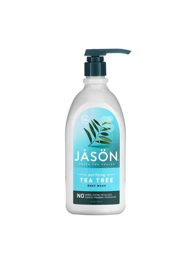 جيسون ناتشورال Body Wash Purifying Tea Tree 30 fl oz 887 ml  - Image 1