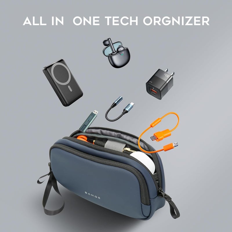 BANGE Cable Organizer Pouch， Travel Water Resistant Tech Accessories Bag Carry Storage，Electronic Organizer Accessory Case for Charger, Cables, Power Bank - Image 5