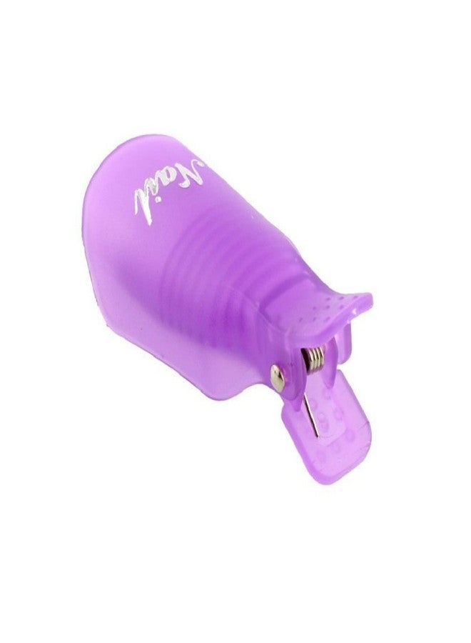 Binmer(TM)10PC Plastic Reusable Nail Art Soak Off Cap Clip UV Gel Polish Remover Wrap Tool (Purple) - Image 4