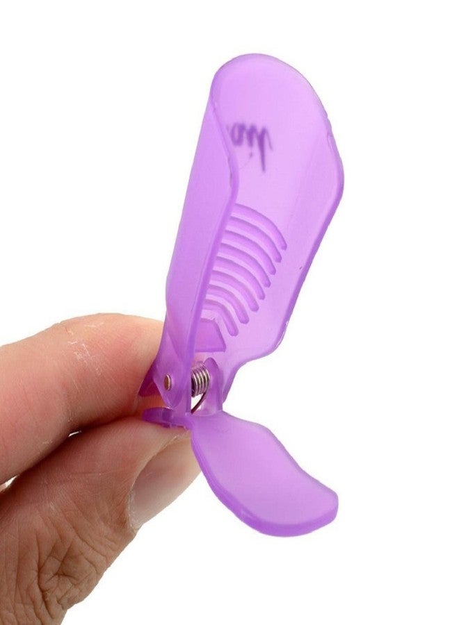Binmer(TM)10PC Plastic Reusable Nail Art Soak Off Cap Clip UV Gel Polish Remover Wrap Tool (Purple) - Image 3