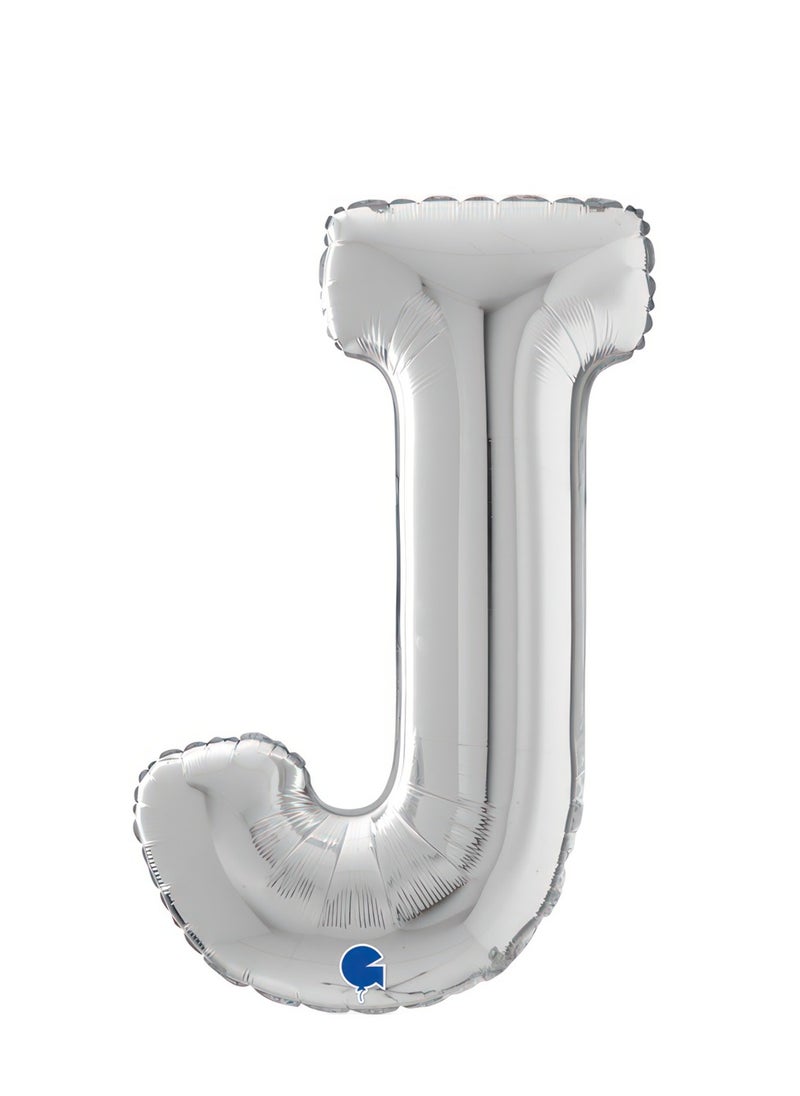 GRABO 26" Foil Balloon Letter J Silver  - Image 1
